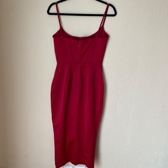 HOUSE OF CB  Casimira' Wine red barbie Satin Corset Midi Dress NWOT size XS - Picture 10 of 15